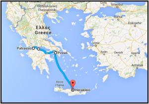 Tragitto Grecia e Creta